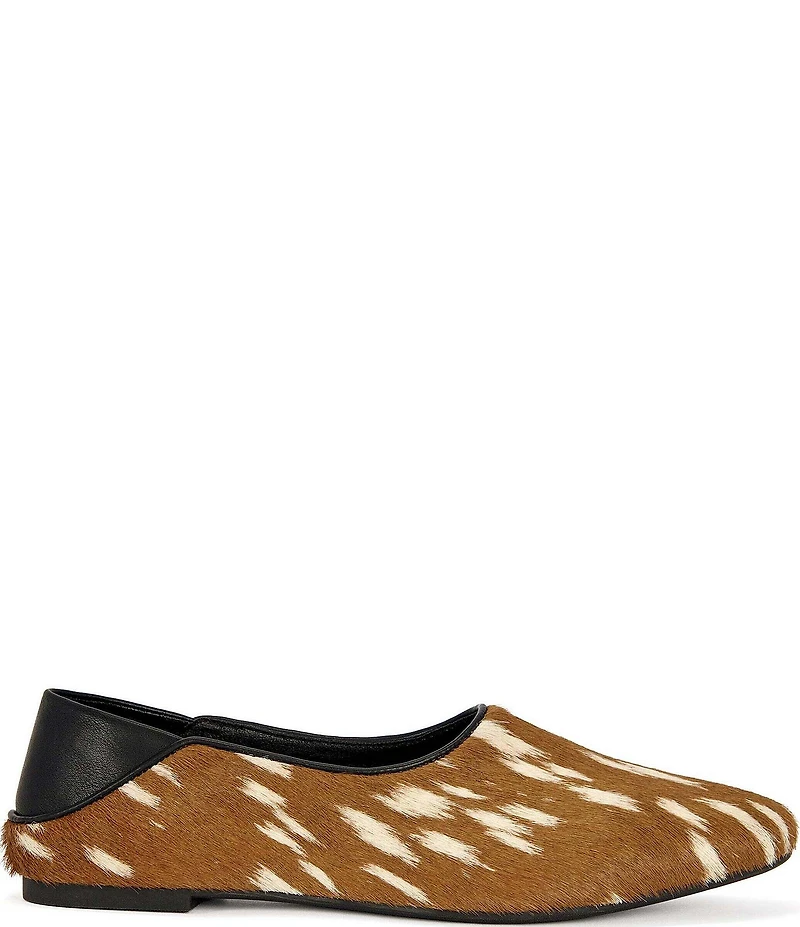 Azalea Wang Amaris Deer Print Calf Hair Flats
