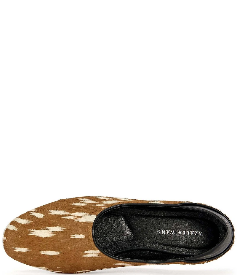Azalea Wang Amaris Deer Print Calf Hair Flats