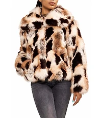 Azalea Wang Amaya Multi Faux Fur Shawl Collar Oversize Fit Jacket