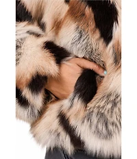 Azalea Wang Amaya Multi Faux Fur Shawl Collar Oversize Fit Jacket