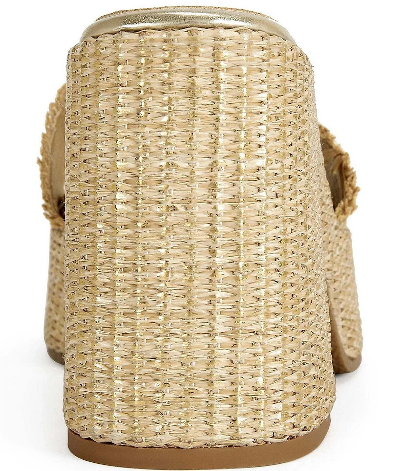 Azalea Wang Aniket Woven Block Heel Platform Slide Sandals