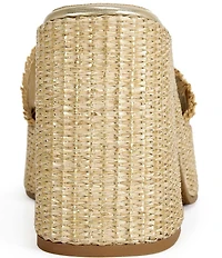 Azalea Wang Aniket Woven Block Heel Platform Slide Sandals