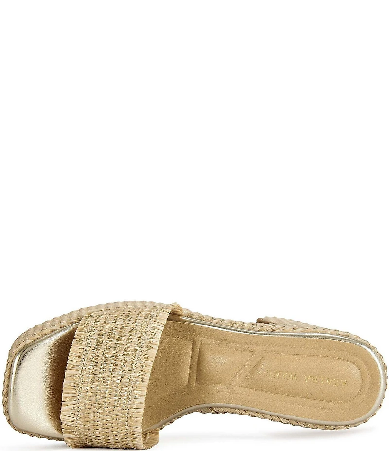 Azalea Wang Aniket Woven Block Heel Platform Slide Sandals