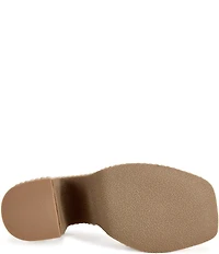 Azalea Wang Aniket Woven Block Heel Platform Slide Sandals