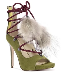 Azalea Wang Anita Lace Up Stiletto Dress Sandals