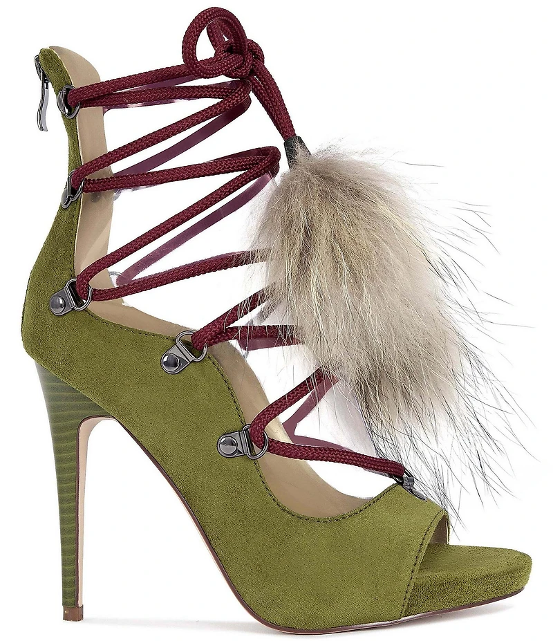 Azalea Wang Anita Lace Up Stiletto Dress Sandals