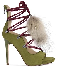 Azalea Wang Anita Lace Up Stiletto Dress Sandals