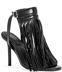 Azalea Wang Antique Fringed Stiletto Angle Wrap Dress Sandals