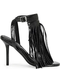 Azalea Wang Antique Fringed Stiletto Angle Wrap Dress Sandals