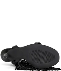 Azalea Wang Antique Fringed Stiletto Angle Wrap Dress Sandals