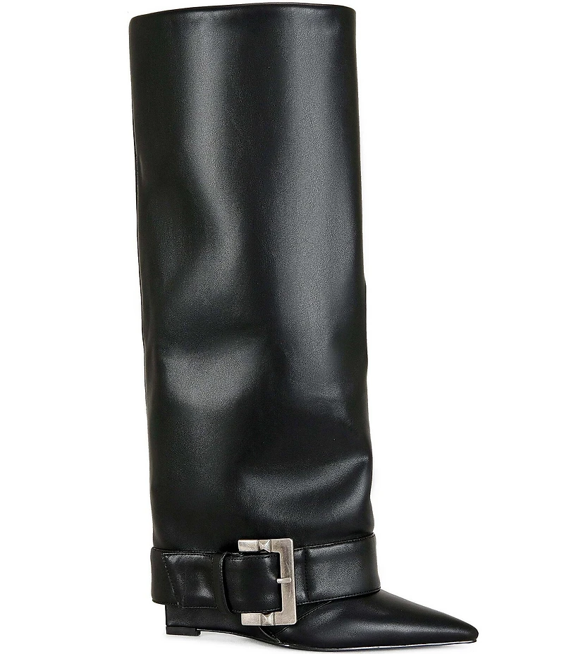 Azalea Wang Antonina Belted Fold Over Tall Boots