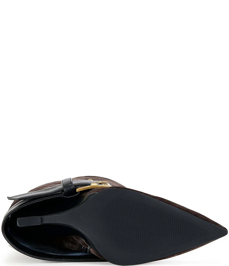 Azalea Wang Antonina Faux Suede Belted Fold Over Tall Boots