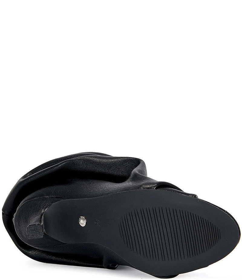 Azalea Wang Apex Slouch Shaft Peep Toe Booties
