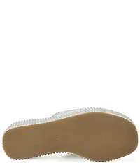 Azalea Wang Arachna Rhinestone Embellished Platform Wedge Slide Sandals