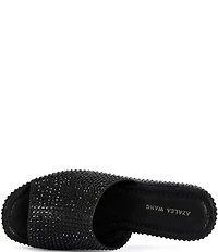 Azalea Wang Arachna Rhinestone Embellished Platform Wedge Slide Sandals