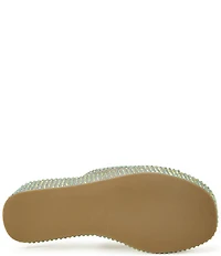 Azalea Wang Arachna Rhinestone Embellished Platform Wedge Slide Sandals