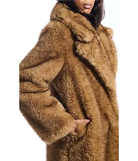 Azalea Wang Archer Faux Fur Oversize Shawl Collar Maxi Trench Coat