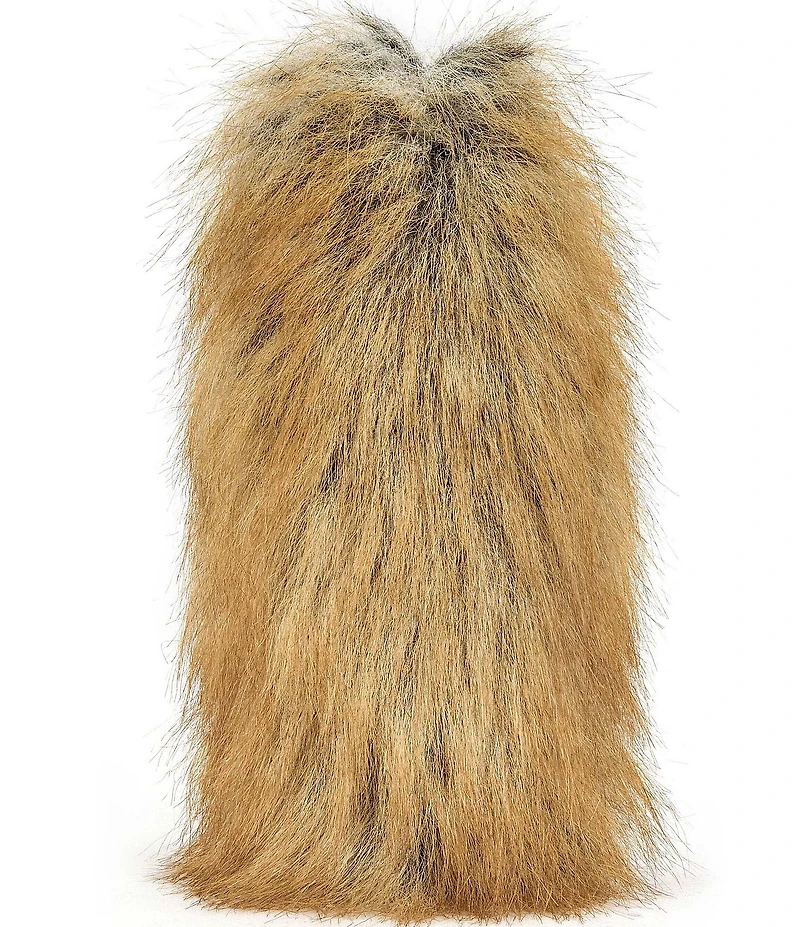 Azalea Wang Arette Red Fox Faux Fur Ankle Strap Sandals