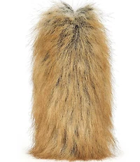 Azalea Wang Arette Red Fox Faux Fur Ankle Strap Sandals