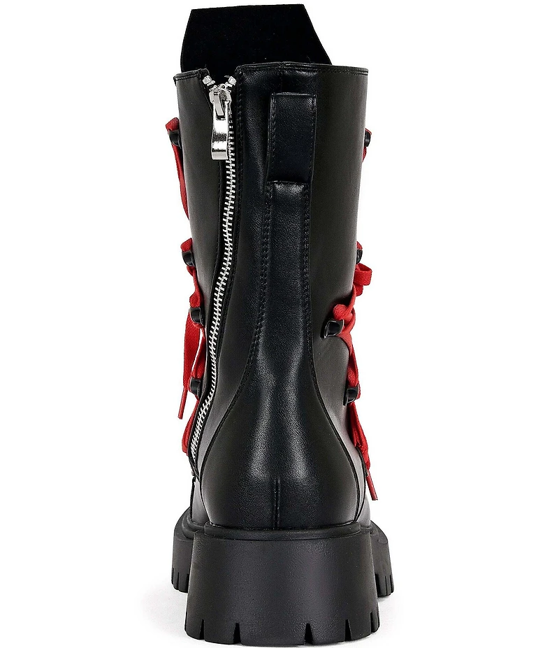 Azalea Wang Arjun Lace Detail Zip Combat Boots