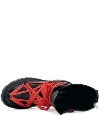 Azalea Wang Arjun Lace Detail Zip Combat Boots