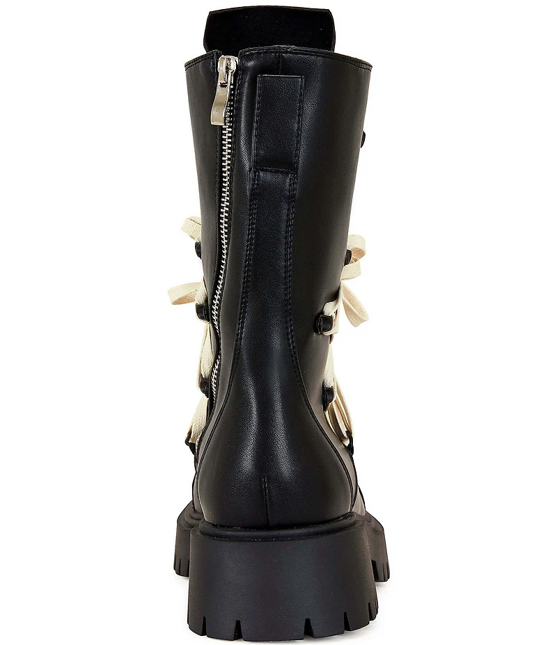 Azalea Wang Arjun Lace Detail Zip Combat Boots