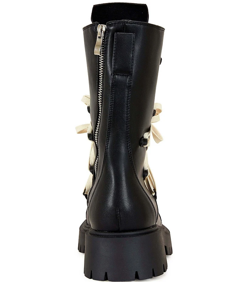 Azalea Wang Arjun Lace Detail Zip Combat Boots