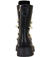 Azalea Wang Arjun Lace Detail Zip Combat Boots