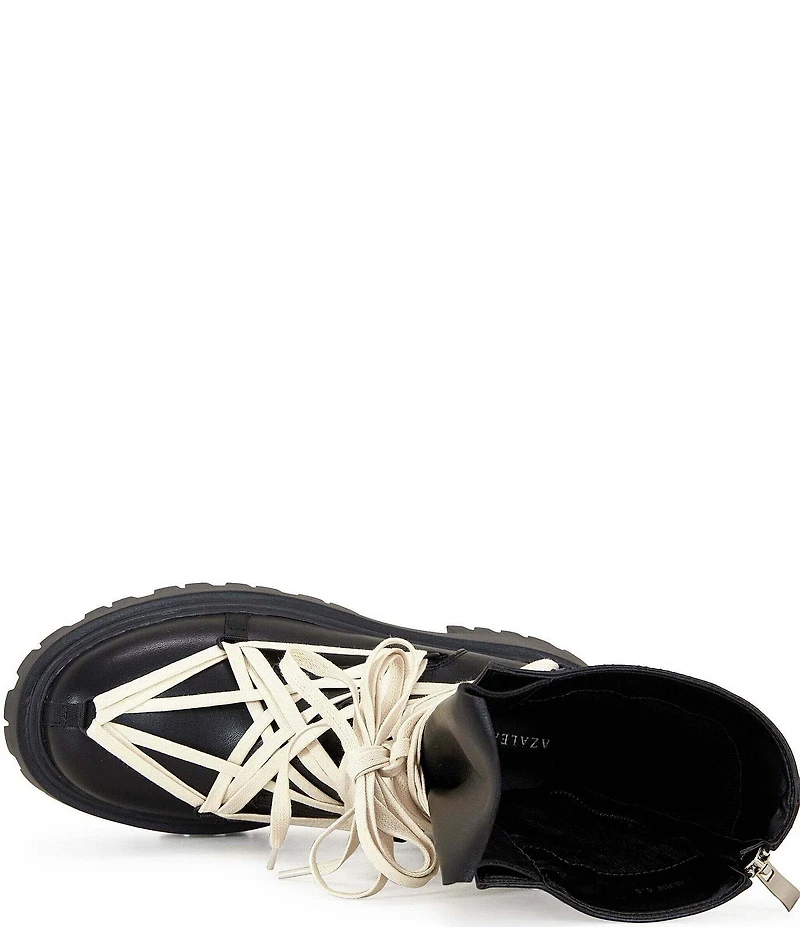 Azalea Wang Arjun Lace Detail Zip Combat Boots