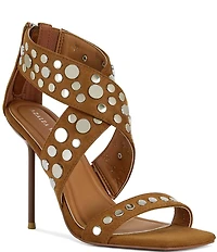 Azalea Wang Arte Studded Square Toe Stiletto Dress Sandals