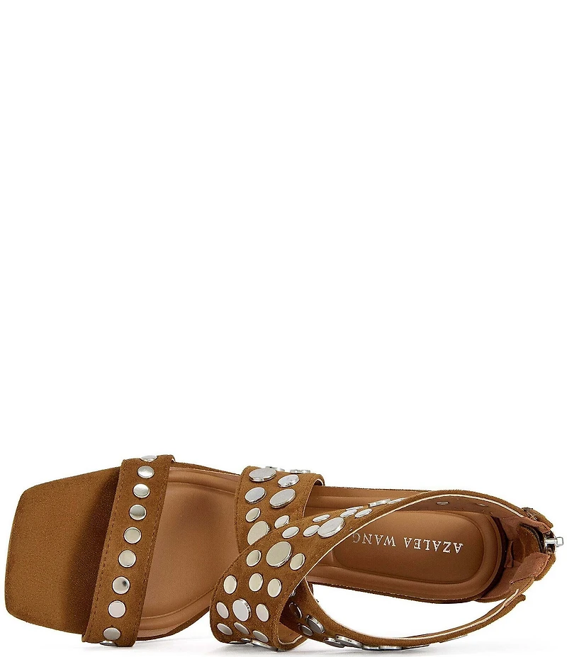 Azalea Wang Arte Studded Square Toe Stiletto Dress Sandals