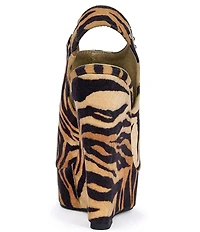 Azalea Wang Aru Tiger Print Platform Wedge Sandals