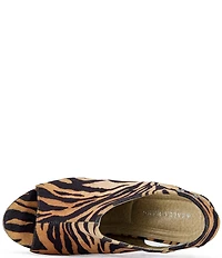 Azalea Wang Aru Tiger Print Platform Wedge Sandals