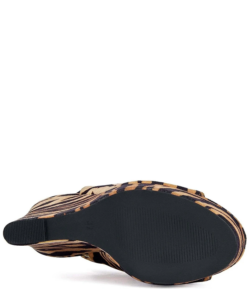 Azalea Wang Aru Tiger Print Platform Wedge Sandals
