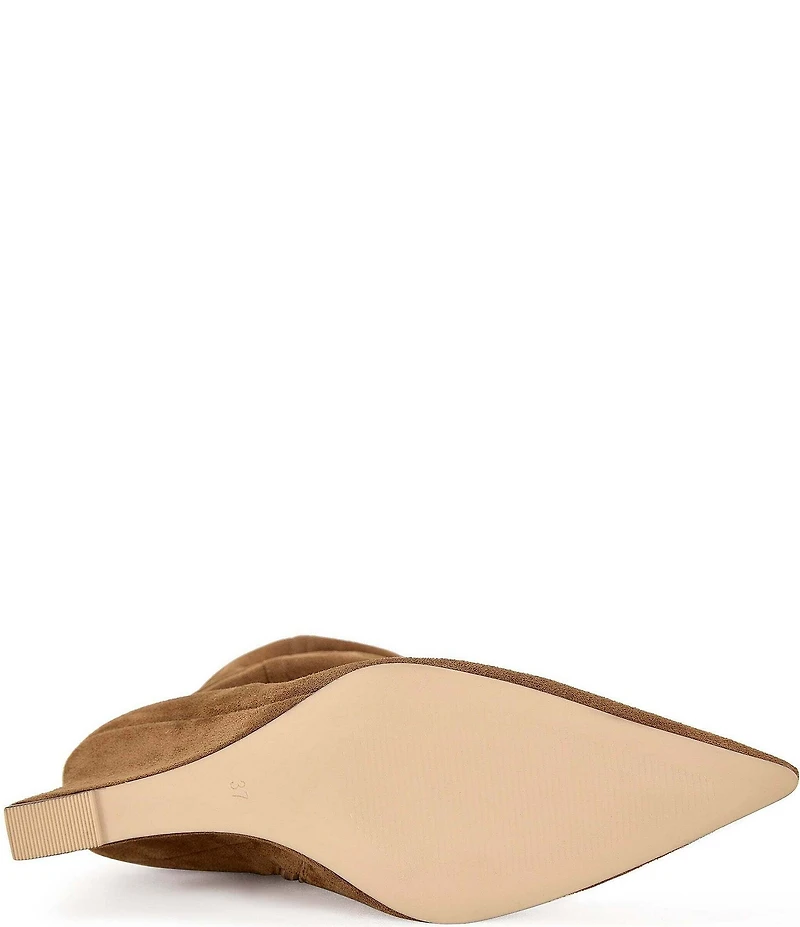 Azalea Wang Asaf Sueded Scrunch Shaft Pointed Toe Wedge Mid Calf Boots