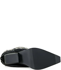 Azalea Wang Ashraf Cap Toe Concho Studded Belt Western Booties