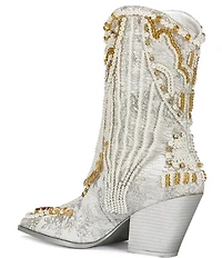 Azalea Wang Astounding Jewel Ornamented Western Booties