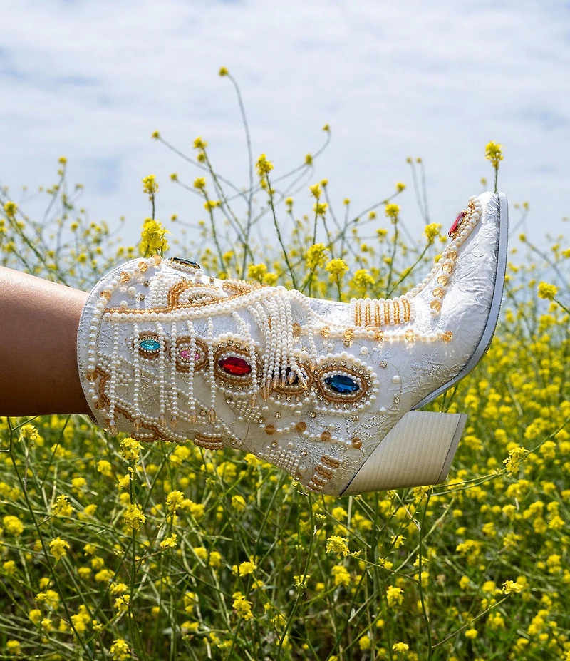Azalea Wang Astounding Jewel Ornamented Western Booties