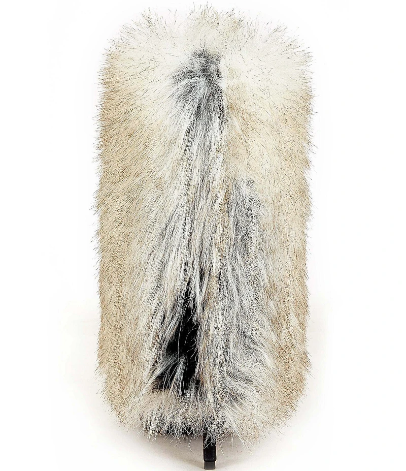 Azalea Wang Astrali Faux Fur Shaft Pointed Toe Stiletto Booties