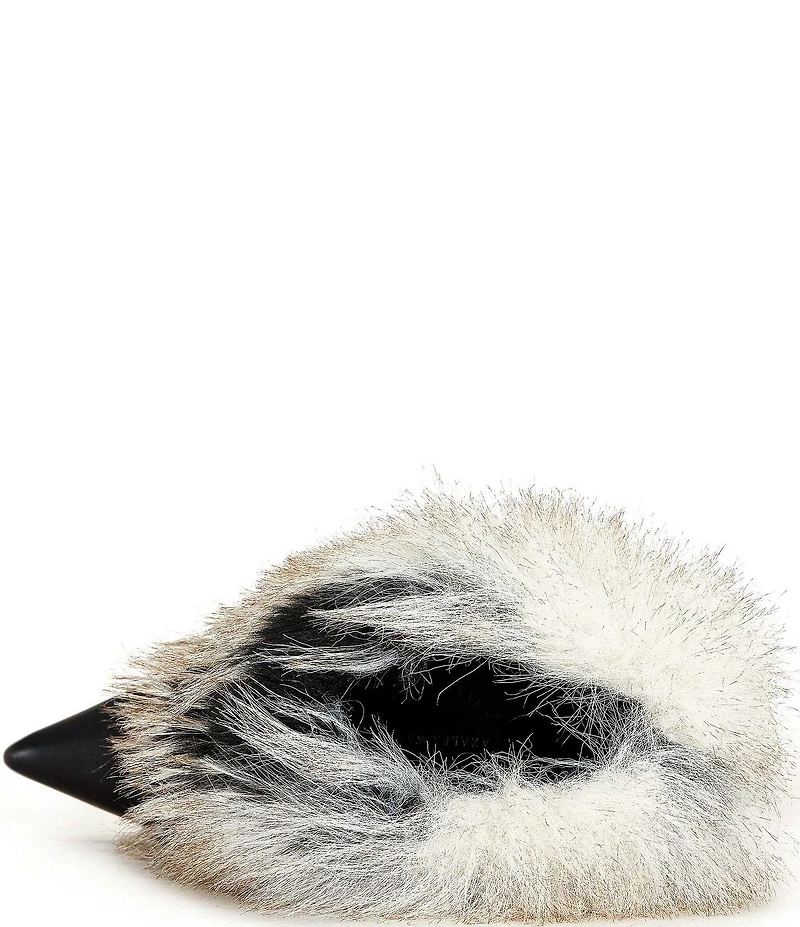 Azalea Wang Astrali Faux Fur Shaft Pointed Toe Stiletto Booties