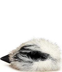 Azalea Wang Astrali Faux Fur Shaft Pointed Toe Stiletto Booties