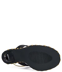 Azalea Wang Atmos Whipstitch Ankle Wrap Thong Stiletto Sandals