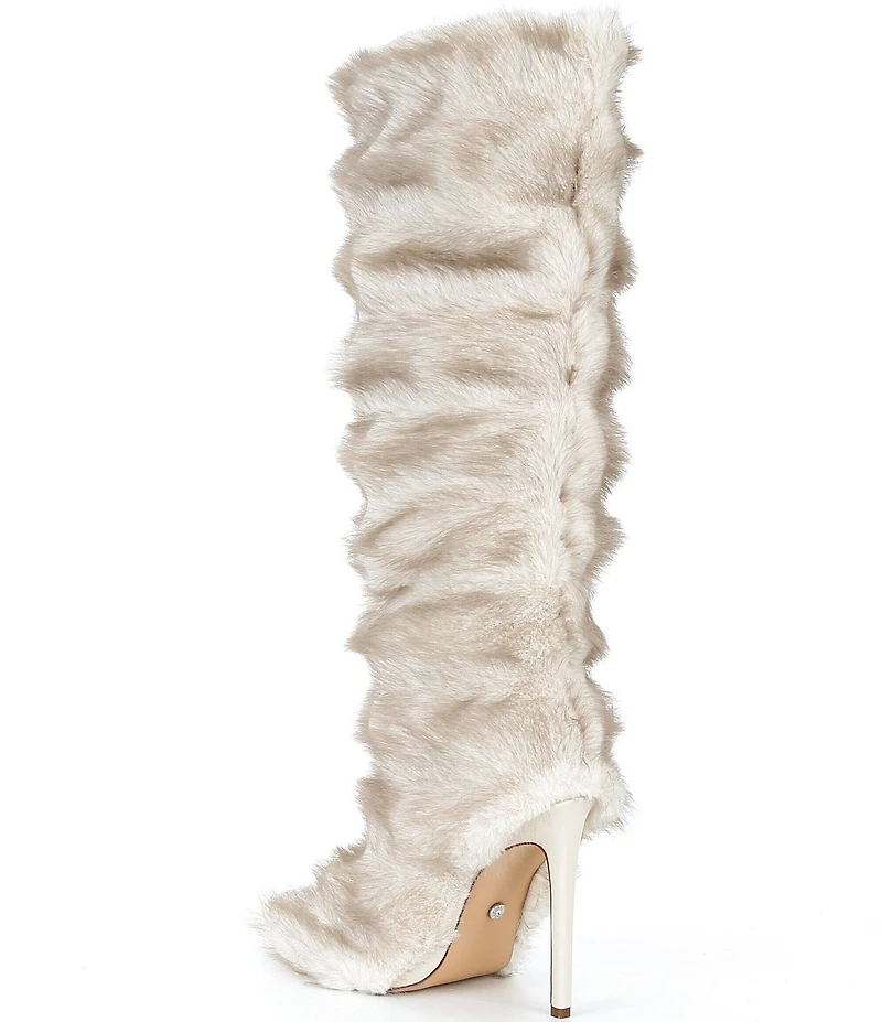Azalea Wang Augusto Faux Fur Stiletto Tall Boots