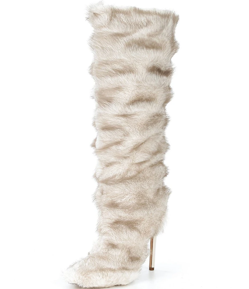 Azalea Wang Augusto Faux Fur Stiletto Tall Boots