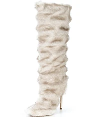 Azalea Wang Augusto Faux Fur Stiletto Tall Boots