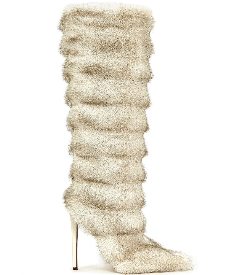 Azalea Wang Augusto Faux Fur Stiletto Tall Boots