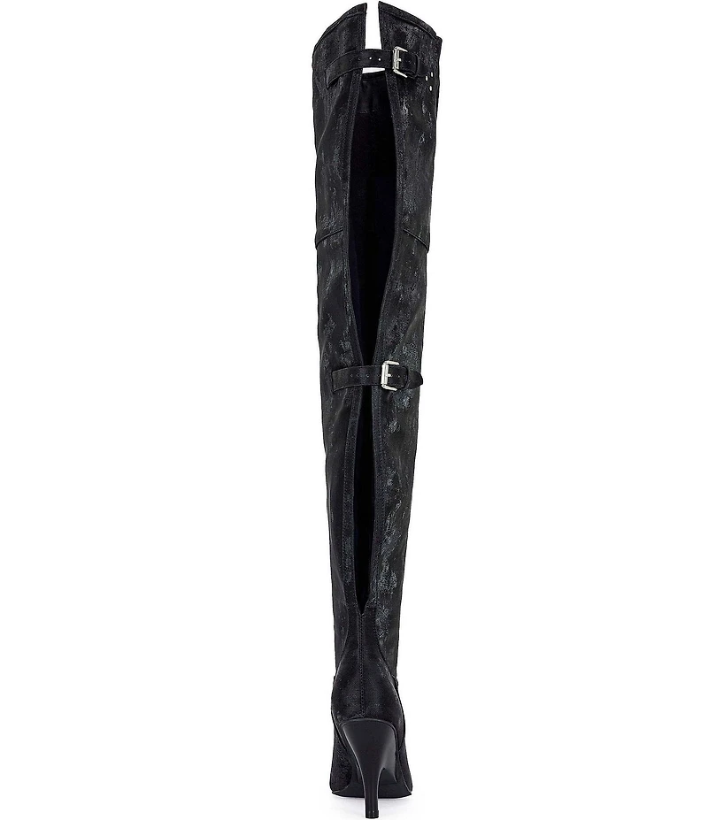 Azalea Wang Backer Thing Slit Back High Pointed Toe Boots