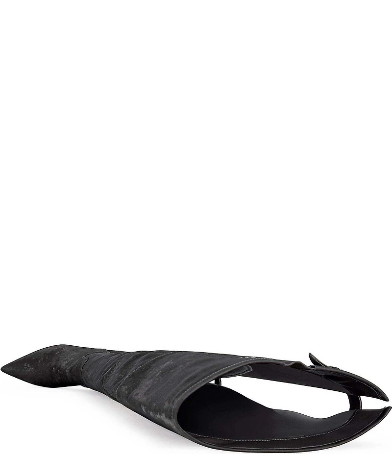 Azalea Wang Backer Thing Slit Back High Pointed Toe Boots