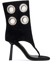 Azalea Wang Baina Stiletto Thong Grommet Booties