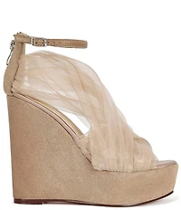 Azalea Wang Ballerine Tulle Ankle Strap Platform Wedge Sandals